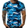 Men's Casual Summer Round Neck Tight Sexy Camouflage Short Sleeve Top Men's Sports T-Shirt