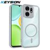 KEYSION Transparent Magnetic Phone Case for HONOR X6d 5G Soft Silicone+PC HD Clear Shockproof Cover for Huawei Honor 500 Smart 5G