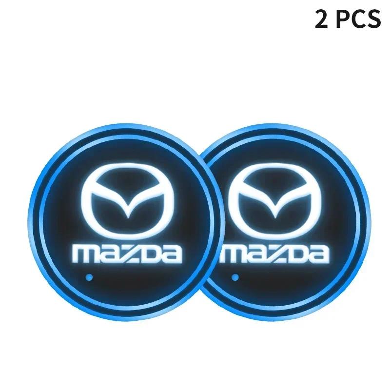 Car USB Charging Luminescent Cup Pad Interior Atmosphere Lamp For Mazda 6 3 CX5 5 2 323 CX7 Demio Atenza Axela MX30 CX30 CX3