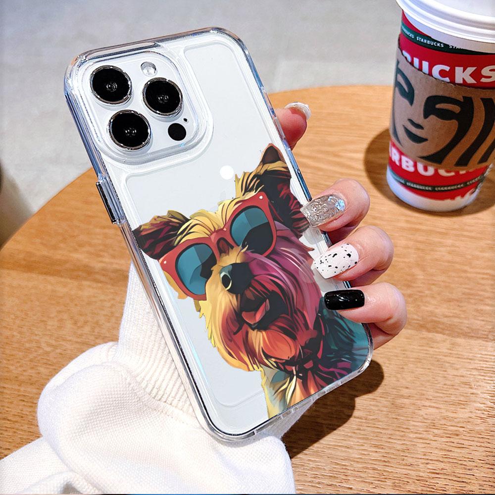 Стильный пес в солнцезащитных очках Чехол для телефона для IPhone 17 15 16 14 13 12 11 Pro Max Plus 12 13 Mini Защитный чехол из ТПУ