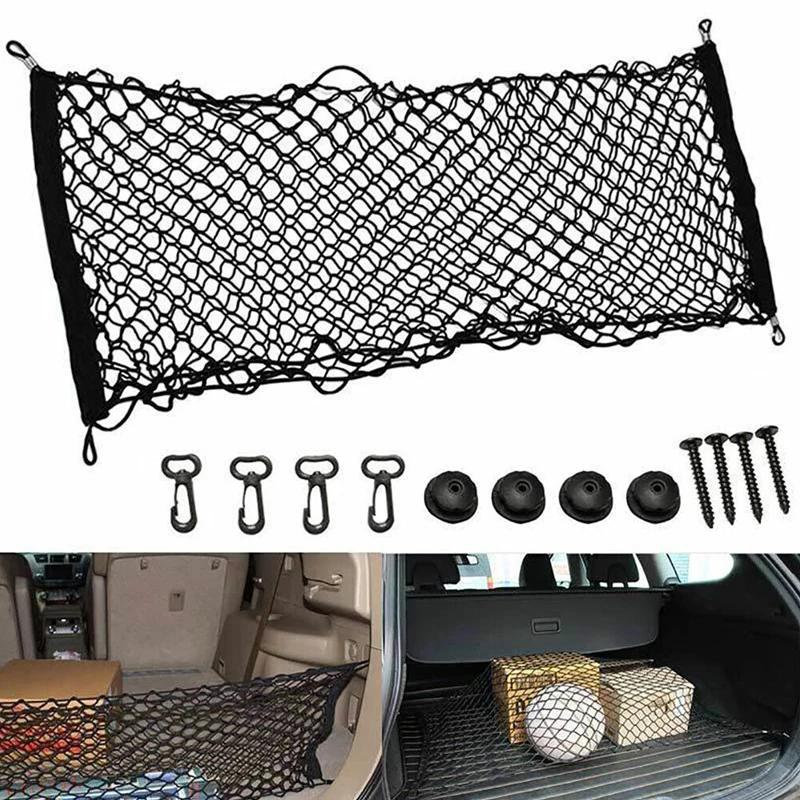 Универсальная большая сетка для груза автомобиля, нейлоновая эластичная сетка для фургона, внедорожника, грузовика - Органайзер для хранения с сетчатым карманом для пикапа