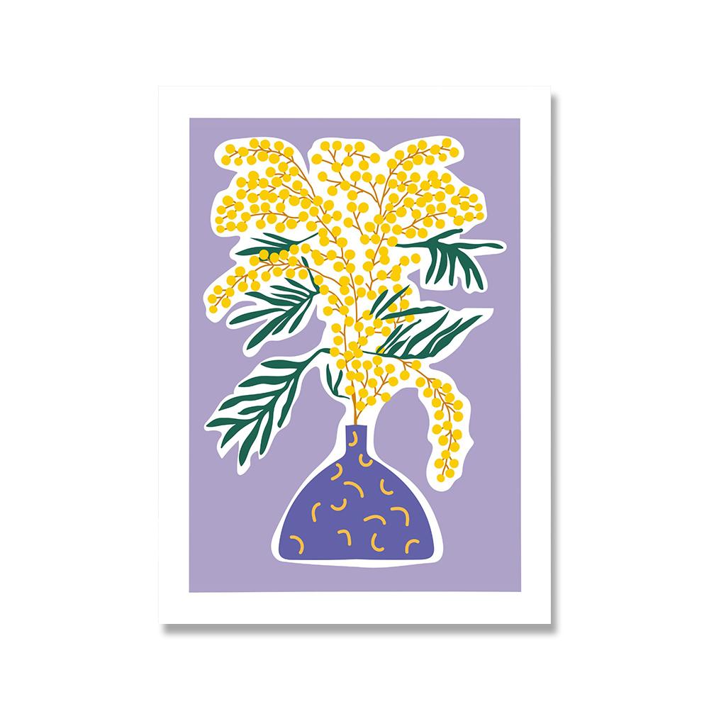 Flower Market Colorful Abstract Botanical Spring Flowers In Vase Wall Art Canvas Painting Wall Pictures For Living Room Decor