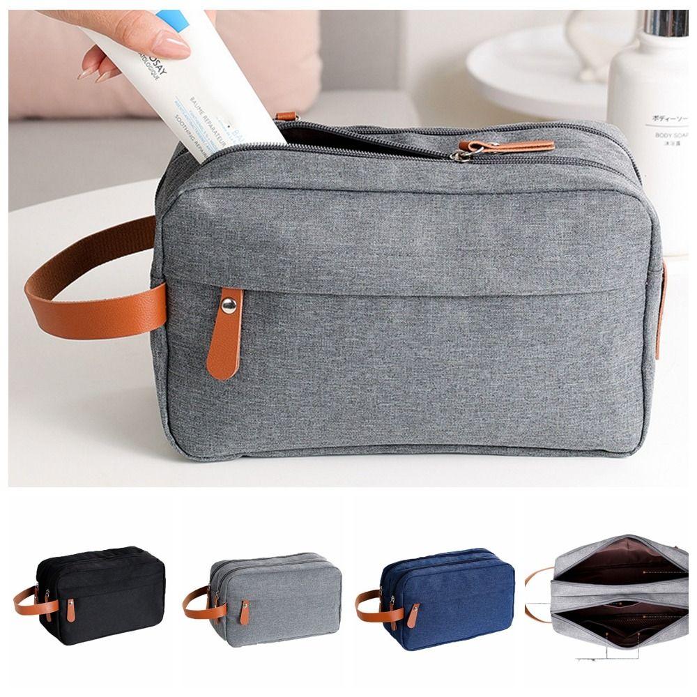 Large Capacity Make Up Bag Oxford Canvas Beauty Wash Pouch Elegant Mens Toiletry Bag Outdoor