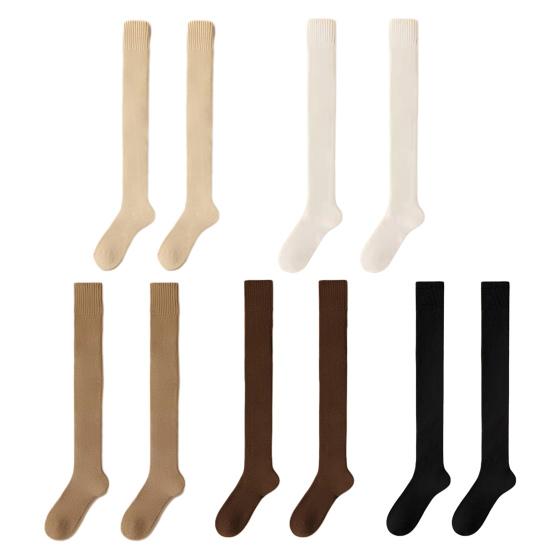 Женские носки Зимние теплые длинные чулки Толстые термоэластичные чулки Дышащие утолщенные повседневные носки до колена для повседневной носки и сочетания