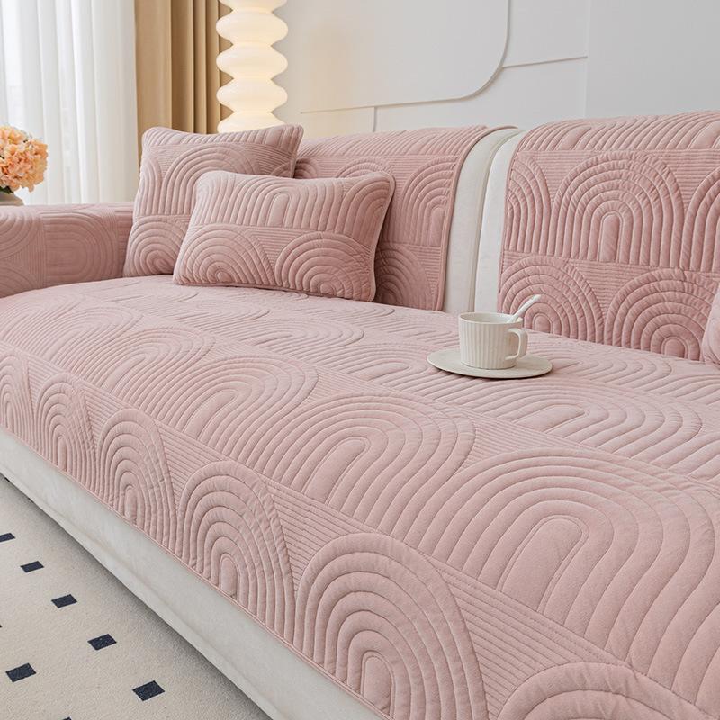 Soft Plush Sofa Cushion Universal Non-Slip Cover All Seasons Use Winter Warm Towel Mat for Living Room