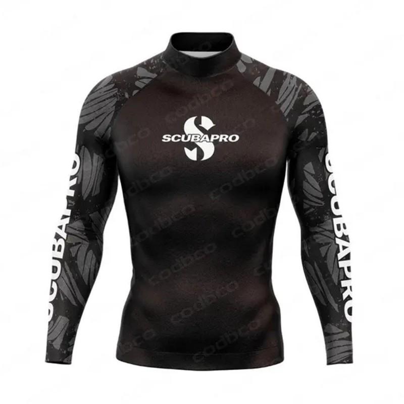 Mens UPF 50 Quick-Dry Rash Guard Long Sleeve Sun Protection Swim Shirt Surfing Snorkeling Beach Water Sports