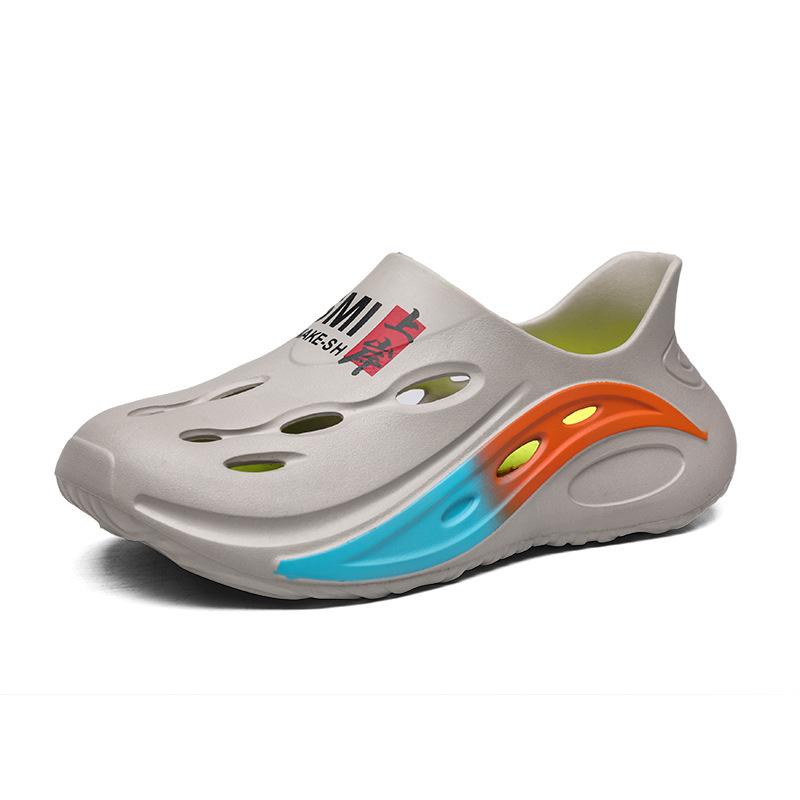 Премиальные дырчатые туфли мужские летние спортивные шлепанцы летние новые нескользящие пляжные сандалии для вождения шлепанцы