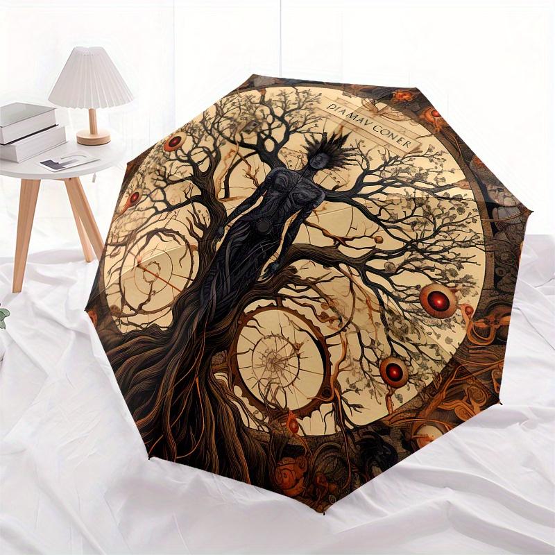 DIAMAV CONER: The Tree of Life, Limited Edition Art Print Umbrella, Cute Umbrella with Cute Design, Portable 3-Fold Compact Umbrella for Men & Women,