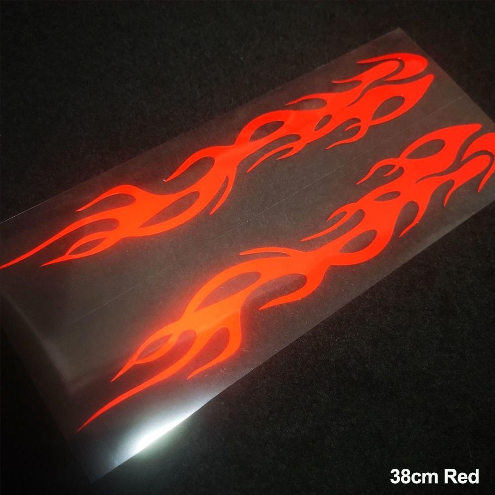 2Pcs Reflective Car Motorcycle Sticker Flames Decal Sticker Decoration Decals Vinyl Waterproof