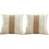 2 Pcs Throw Pillowcase Bohemian Style Color Matching Square Shape Bedroom Living Room Sofa Decoration Pillowcase Pillow Cover