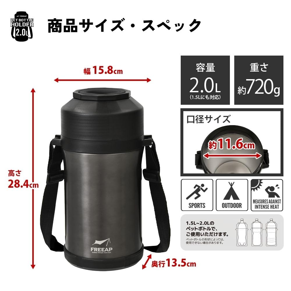 Park Lane 2.0L Water Bottle Holder (K-10974) - Insulated Water Bottle Case, Water Bottle Cover, Water Bottle Cooler, Fits 2L Water Bottles and