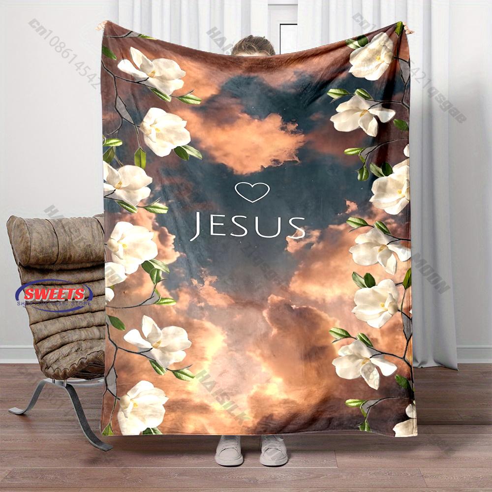 2026 New Christian Bible Verse Print Blanket Warm and Soft Home Travel Blanket Sofa Bedding Cover Blankets Nice Gift for Friends