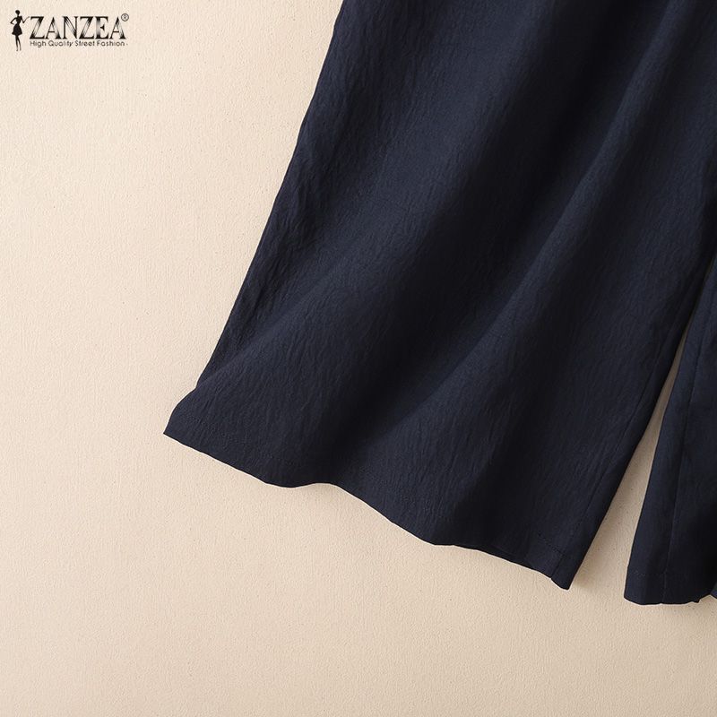 ZANZEA Женские повседневные капри свободного кроя с эластичной талией для лета