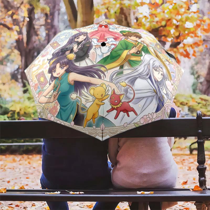 1 шт. Автоматический складной зонт - Рисунок Cardcaptor Sakura Портативный складной дизайн С 8 спицами Рождественские и Новогодние подарки