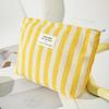 Women Stripe Comestic Case Clutch Pouch Canvas Makeup Storage Bag Women Handbag Portable Toiletry Travel Organizer Case