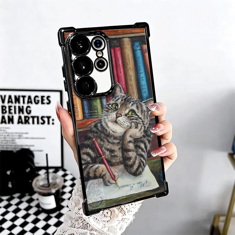 Смешные Кошки Модный Стиль Покрытие Чехол Для Телефона Для Samsung Galaxy S24 S25 FE S26 Edge S23 Ultra S22 S21 Plus S20 Защита От Падения Подушка Безопасности