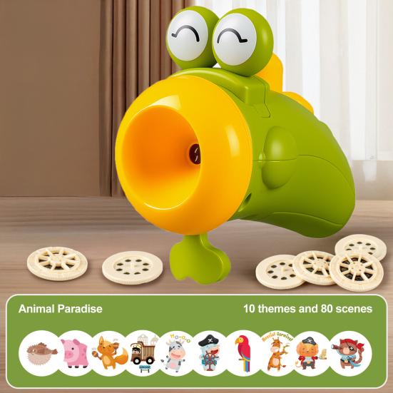 Детский фонарик-проектор игрушка 10 дисков 80 изображений раннее развитие электрический проецируемый фонарь малыши животное сказка здравый смысл обучающая игрушка