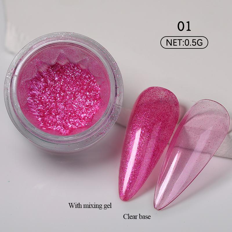 Суперблестящая перламутровая пудра для ногтей, перламутровая пудра Magic Shell Cloud Brocade, неоновая перламутровая пудра цвета платины