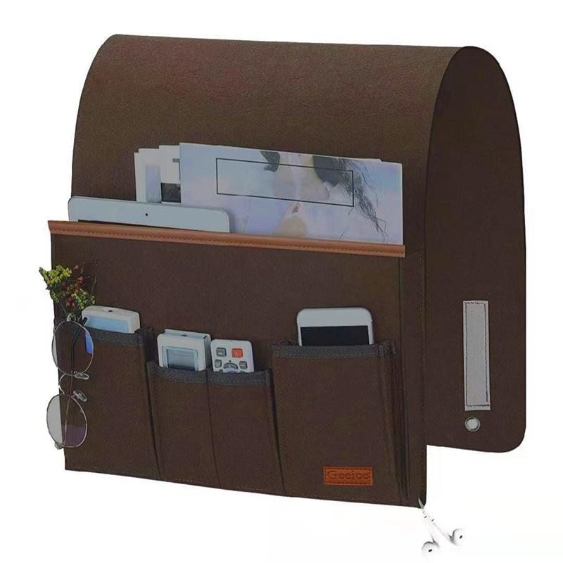 Household Armchair Caddy Felt Couch Recliner Armrest Organizer for Magazine Tablet Cell Phone Remote Control Hanging Storage Bag
