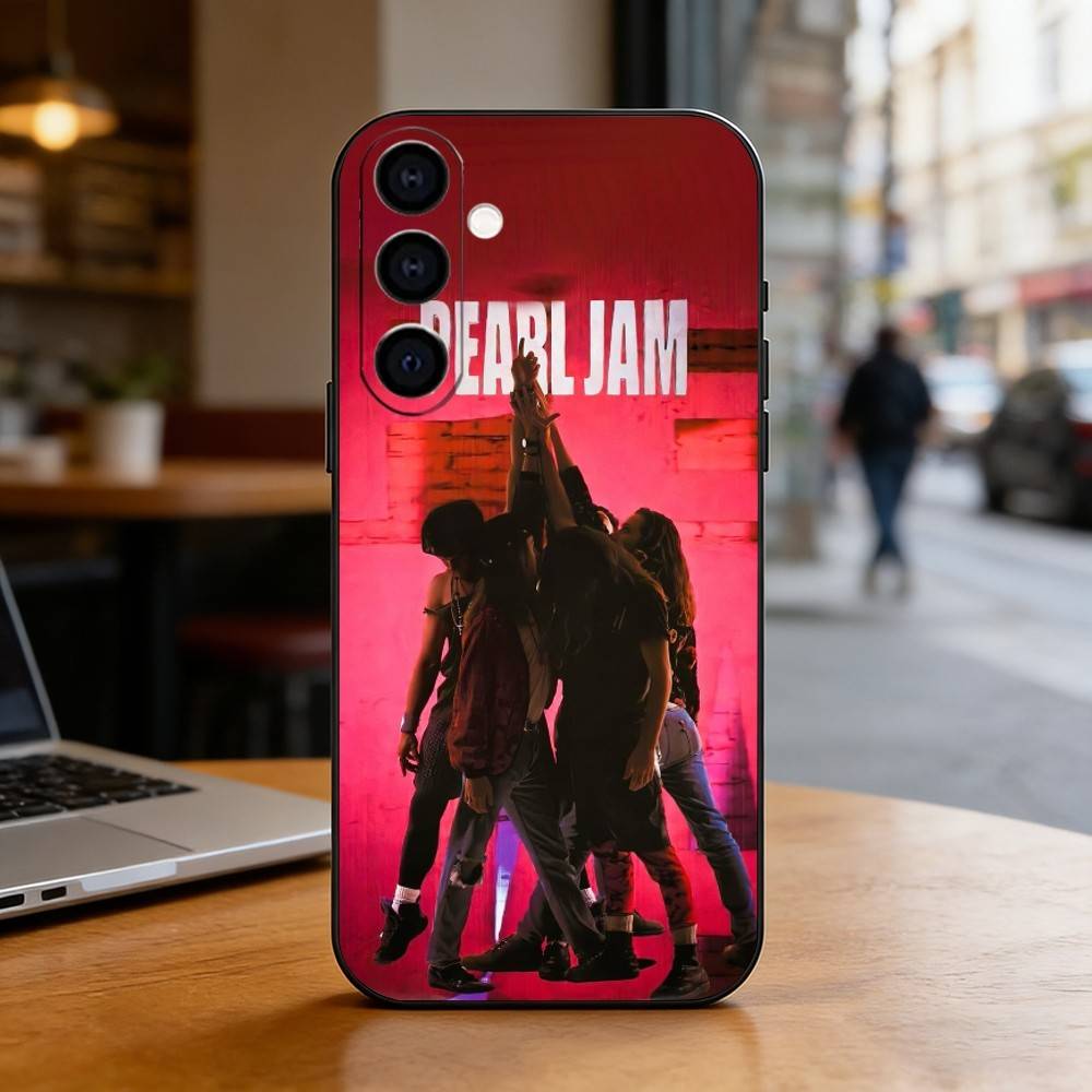 P-Pearl J-Jam Phone Case Black Silicone Soft For Samsung Galaxy A73,A72,A71,A70,A53,A52,A51