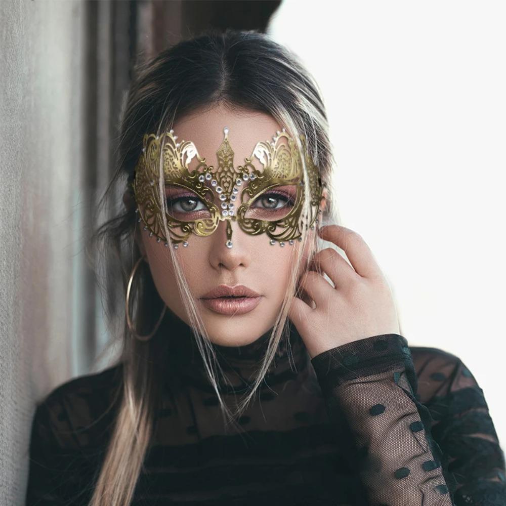 Handmade Black Lace Metal Mask Vintage Masquerade Princess Mask Masquerade Jewelry