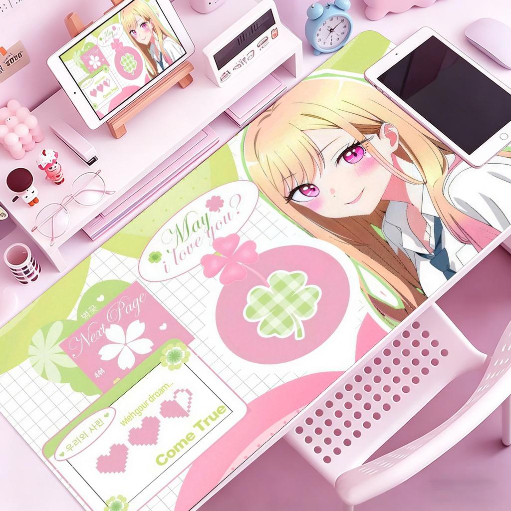 Милая Аниме Kitagawa Marin MMy DressUp Darling Коврик для мыши Большой Игровой коврик для мыши со прошитыми краями Утолщенный коврик для стола ПК