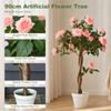 Artificial Plants Pink Rose Floral In Pot Fake Plants For Home Indoor Decor 90cm