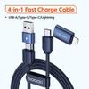 Кабель Tooki 4 в 1 USB Type C к USB C/Lightning 60 Вт 3A для быстрой зарядки для Samsung Xiaomi Huawei Realme PD 27 Вт Lightning Cabl