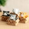 Cartoon Mini Cat Ornament Plastic Toy Miniature Figurines Garden Kitten Statue  Home Decor