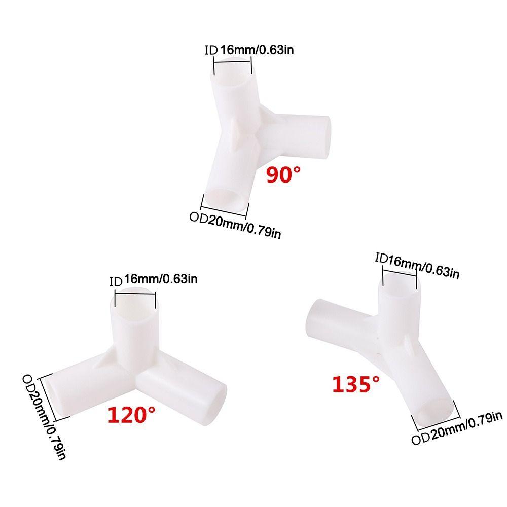 2Pcs Inner Diameter 16mm Tent Rod Adapter Replacement Three-Way Connector Water Pipe Connectors