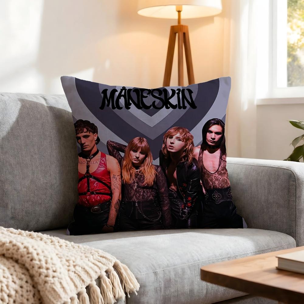 Band Maneskin Cushion Cover 1Pcs Decorative Covers Soft Cushion Case For Sofa Couch Decor 40X40 45X45 Pillowcases