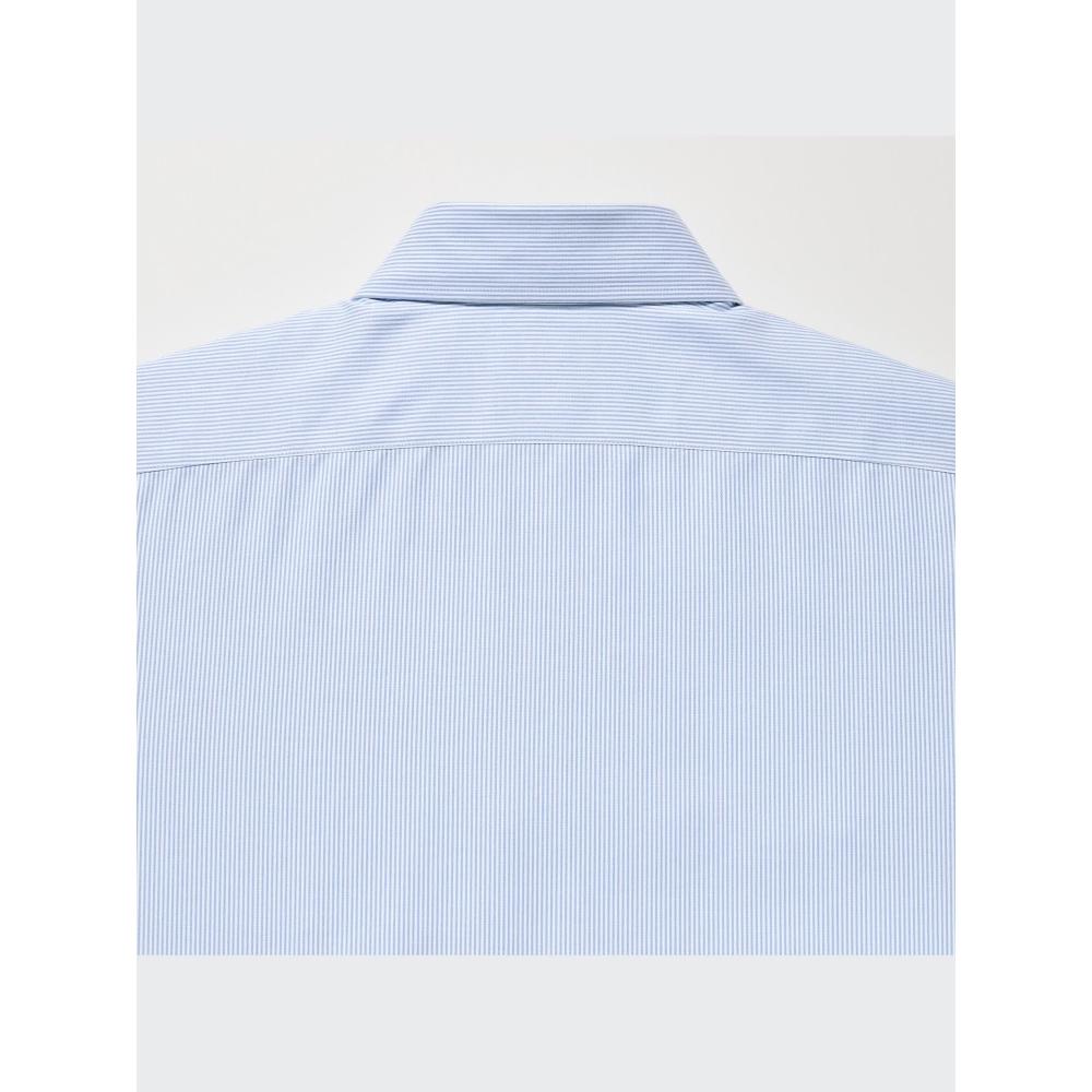 Uniqlo Рубашка Super Non Iron с длинным рукавом и полушироким воротником в полоску