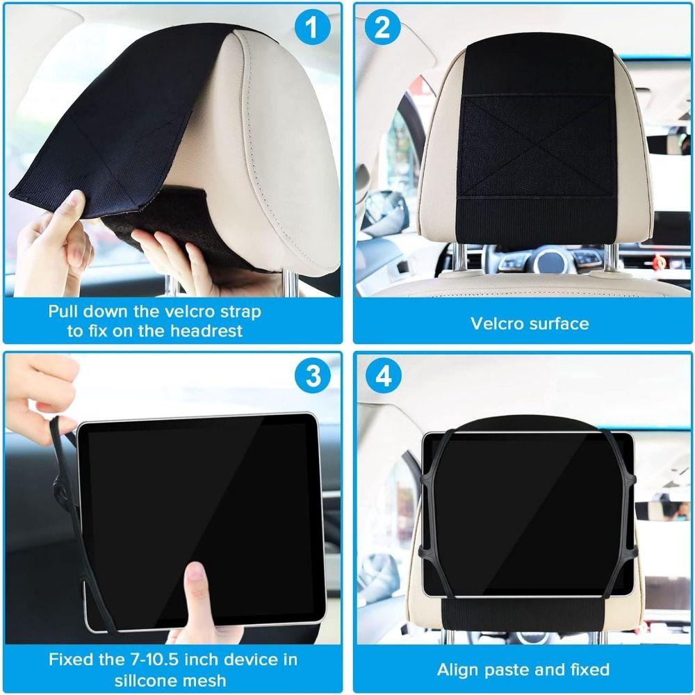 Silicone Holding Net Car Headrest Tablet Holder Tablet Mount for Car Back Seat Road Trip Essential
