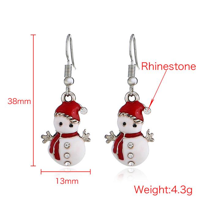 Christmas Snowman Earrings Drop Dangle Cartoon Gift Jewelry for Women Girls Party Accessory