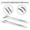 1set/2Piece Steel Reptile Feeding Tongs Straight & Curved Long Tweezers With NonSlip Tip For Precise Handling Use
