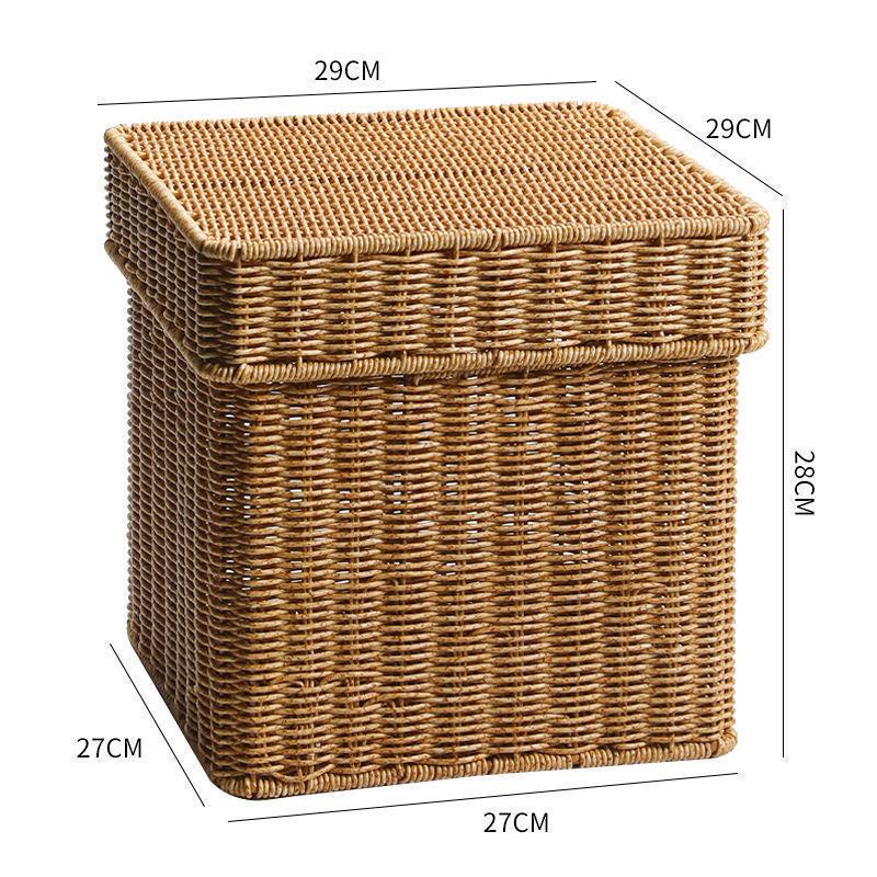 Плетеная коробка для хранения: Универсальная корзина для организации книг, журналов, закусок, игрушек и многого другого в гостиной или кабинете.