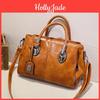Кожаное масло Европейский вощеный винтажный женский handbag Большая вместимость Много отделений Новая мода Сумка на плечо и через плечо