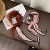 Folded Silk Scarf Women's Spring and Summer New Thin Scarf Small Scarf Versatile Fashion Commuter Color Matching Small Shawl Tied Bag Streamer