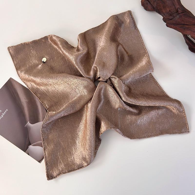Retro Solid Silky Texture Satin Scarf Hair Scrunchies Large Headbands Womens Temperament Hair Rope Female Party Hair Accessories