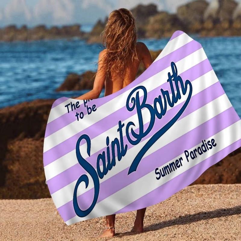 Blue White Striped Saint Barth Beach Towel Lightweight Quick Dry Microfiber Travel Swimming Bath Towel
