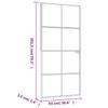 Interior Door Black 93 x 201.5 cm Tempered Glass & Aluminum Slim Frame
