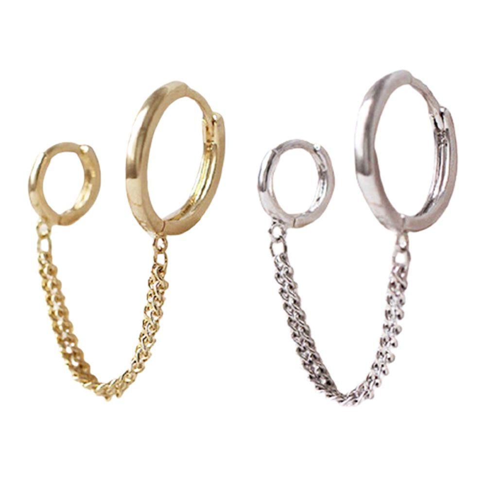Gift Piercing Metal Punk Korean Style Hoop Earring Women Ear Buckle Ear Hook Tassel Chain Earrings