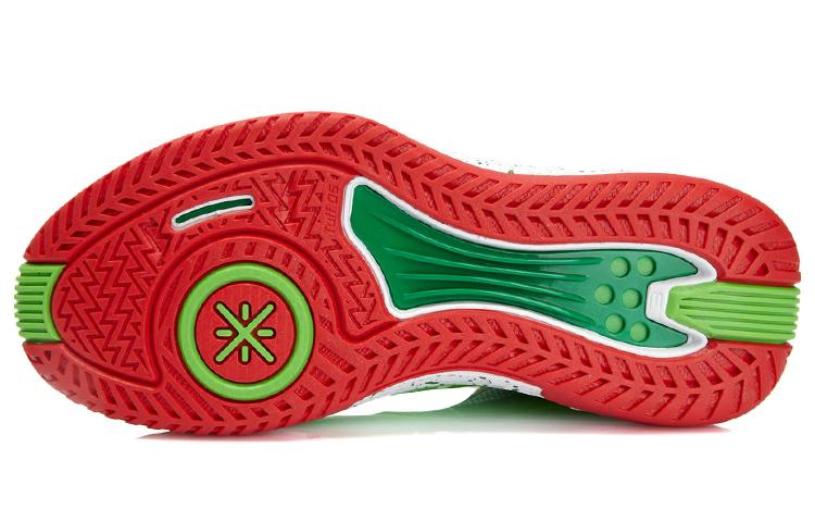 Li Ning Wade Fission 2.5 Mid top Basketball Shoes Unisex Green Red ABFK031-4
