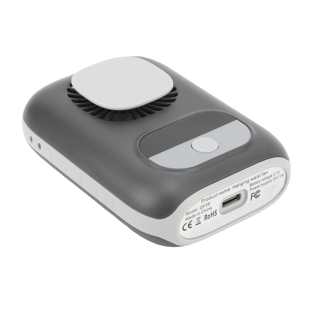 Персональный поясной вентилятор 4000 мАч, перезаряжаемый подвесной шейный вентилятор с 5 скоростями, бесщеточным двигателем для кемпинга, улицы, стройплощадки
