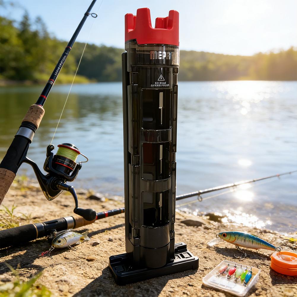Portable Fishing Box Rod Stand Fishing Box Rod Barrel Holder Fishing Box Pole Accessories Plastic Fishing Box Rod Holder