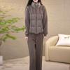 Cotton Suit, Thickened Warm Jacket, Women's Plus Velvet Straight-leg Pants, Two-piece Suit, Women's Winter Fashion Wear