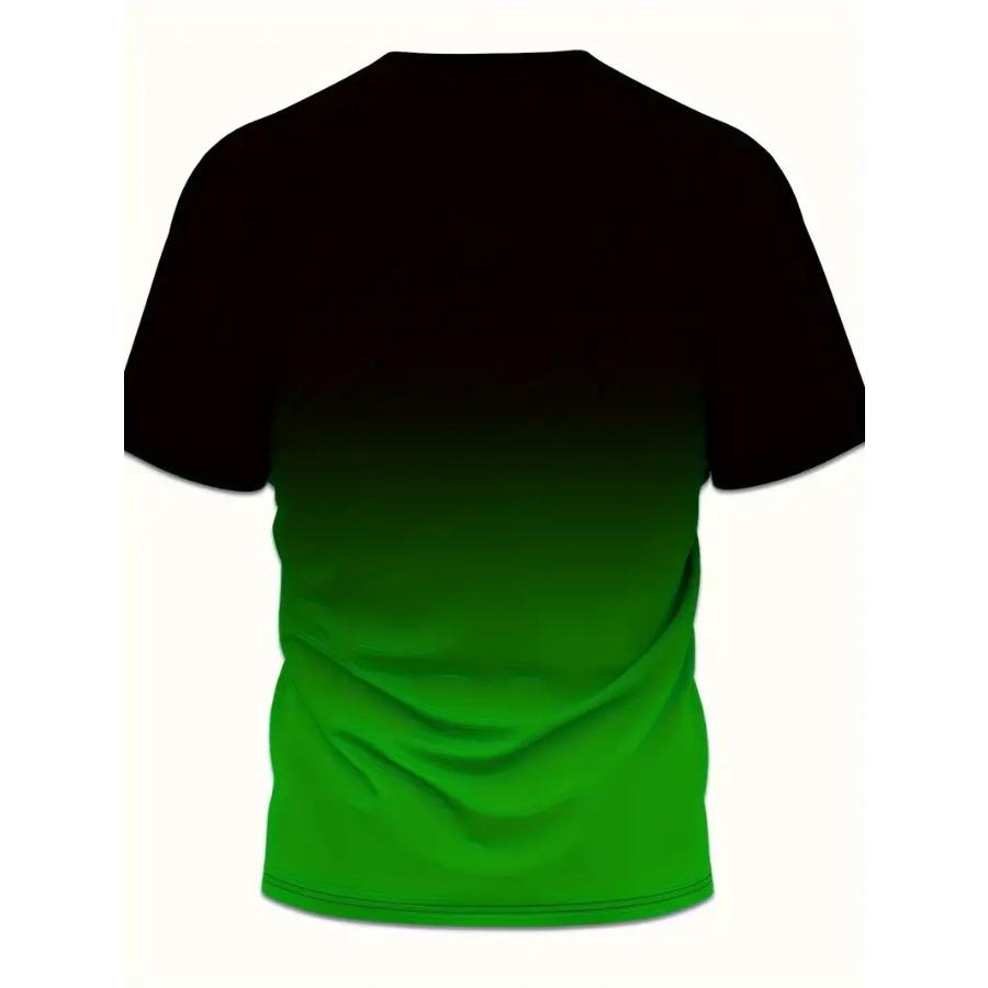 Футболка мужская с графическим принтом ярких градиентных цветов - футболка с коротким рукавом и круглым вырезом из удобной ткани