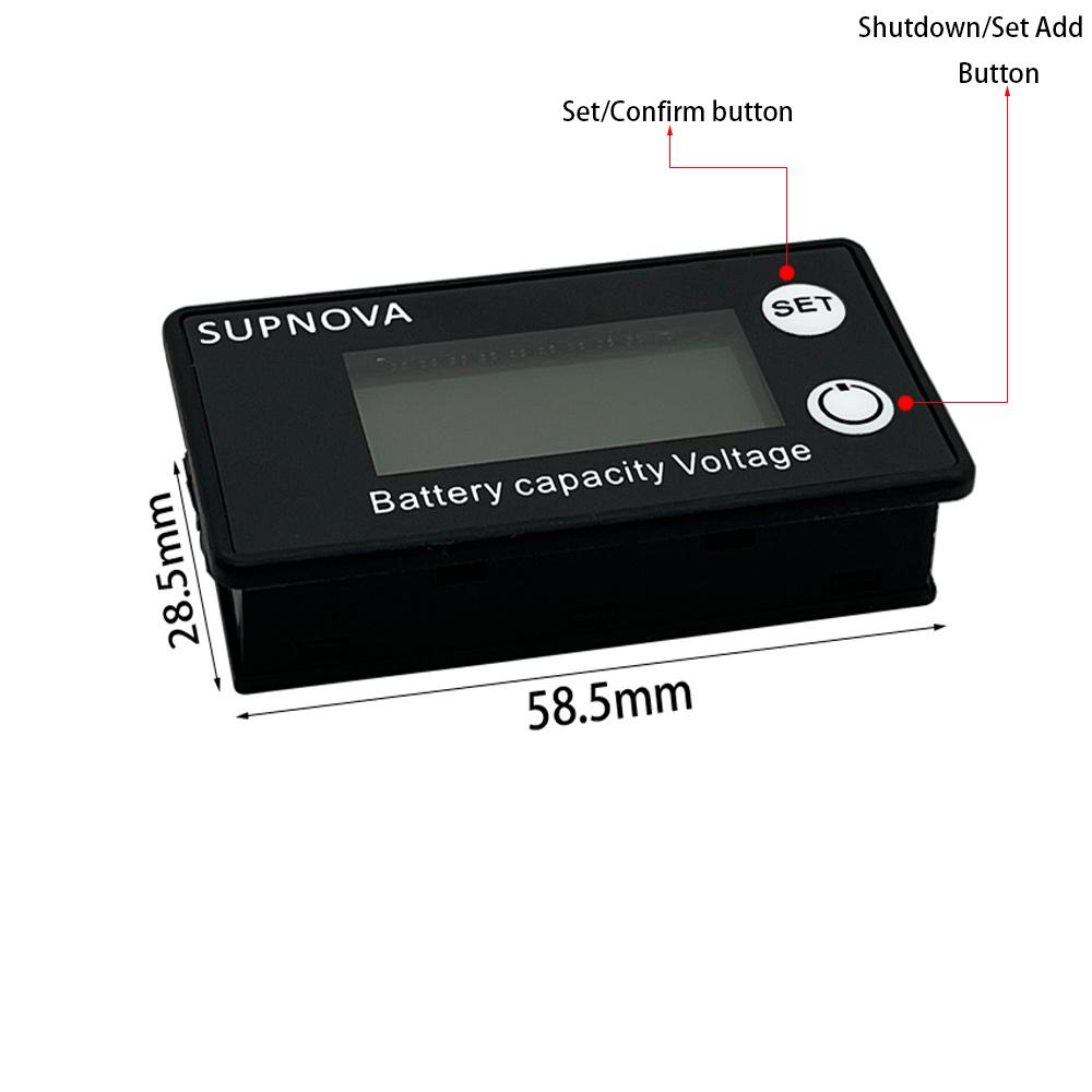 Battery Capacity Indicator DC 8V-100V Lead Acid Lithium LiFePO4 Car Motorcycle Voltmeter Voltage Gauge 12V 24V 48V  60V 72V 84V