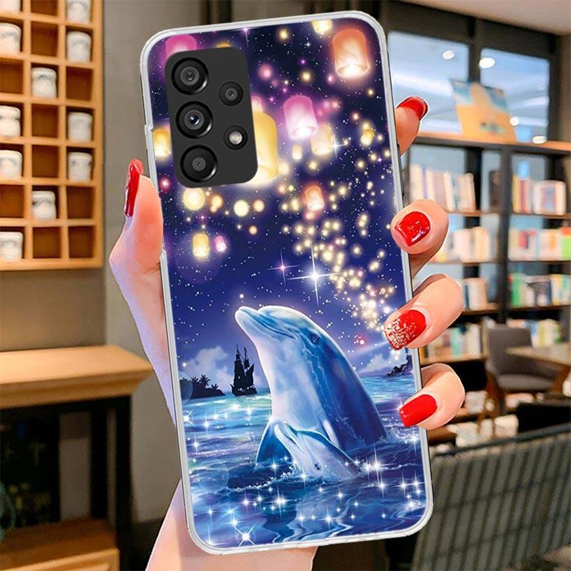 Ocean Animal Cute Dolphin Phone Case For Samsung Galaxy A17 A37 A57 A16 A26 A36 A56 A15 A25 A35 A55 A14 A24 A34 A54 A13 A23 A33