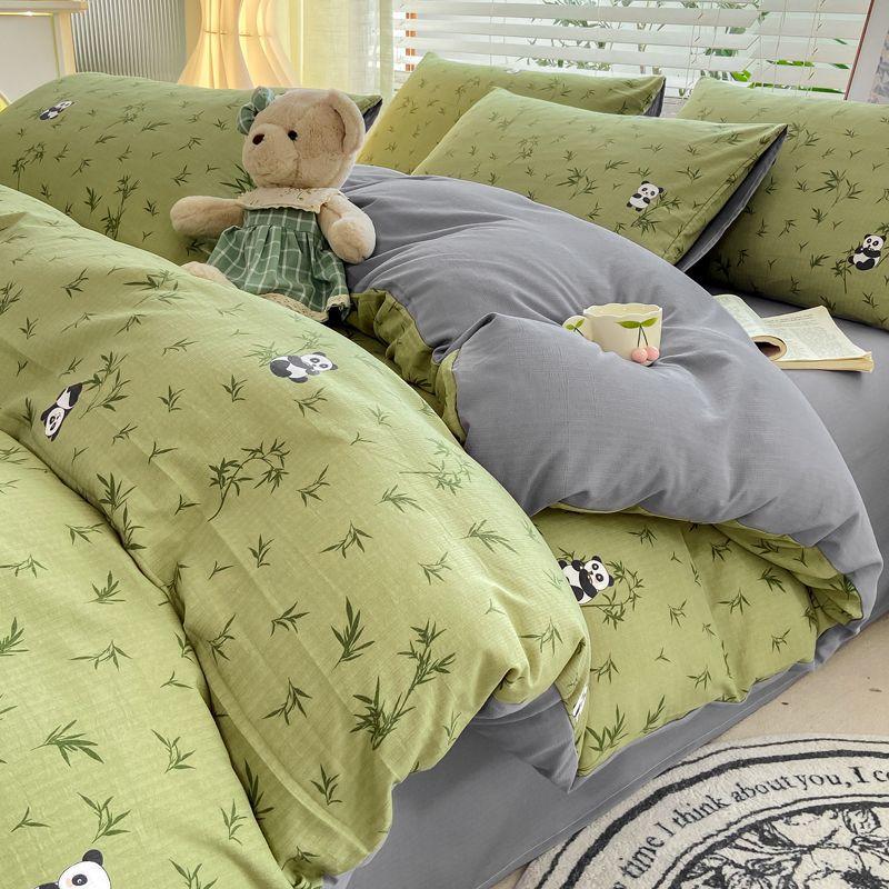 Супермягкий пододеяльник, четырехсекционная простыня для общежития, трехсекционная пряжа из мытого хлопка с двойным слоем